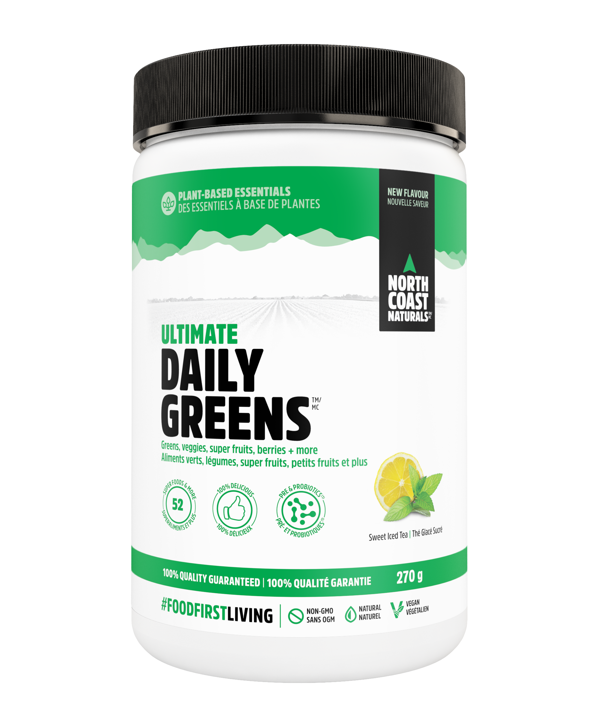 NORTH COAST NATURALS - Ultimate Daily Greens 270 g. (รับฟรี!! PVL Water Bottle 1.0L 1 ใบ เมื่อซื้อเฉพาะรส Sweet Ice Tea หรือ Chocolate)